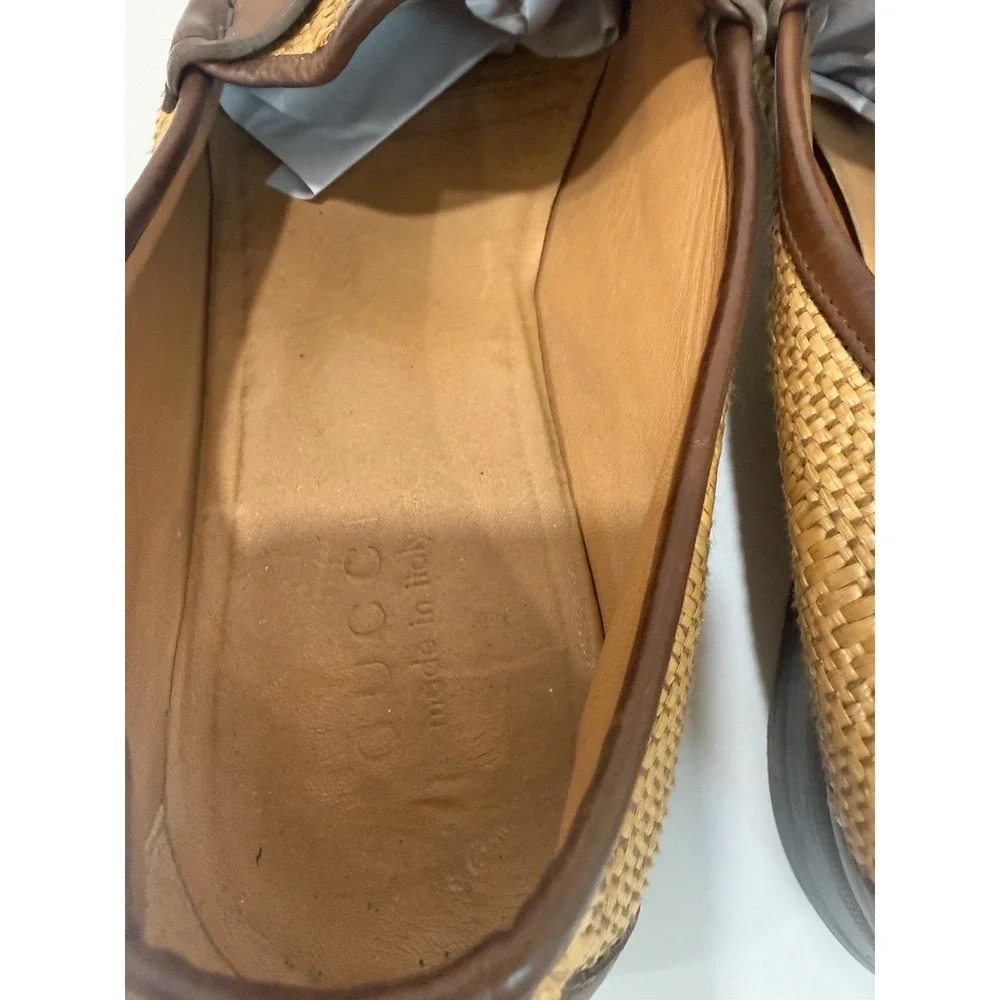Gucci Horsebit Straw Dress Loafers Men's Size 13 1/2